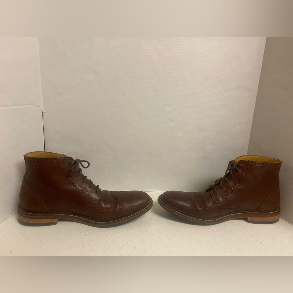 Cole Haan Men's Brown Leather Wingtip Lace-Up Oxford Boots - Picture 7 of 12